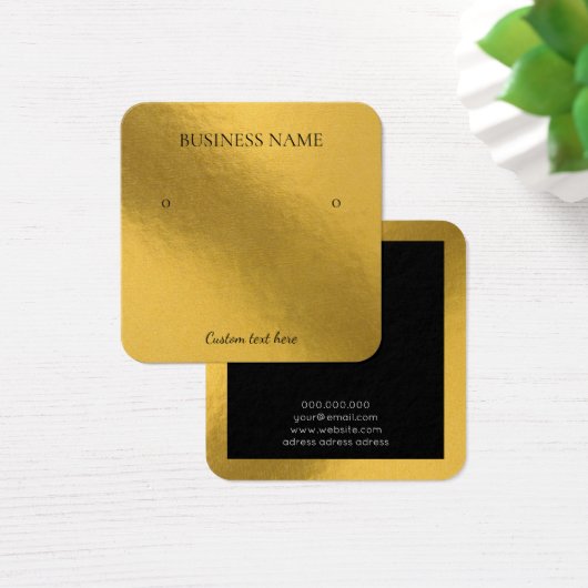 Elegante Folie mit goldenen Ohrringe Quadrat-Displ (Schreibtisch)