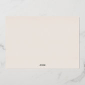 Elegante Folie Save the Date auf Foto gepresst Folieneinladung (Rückseite)