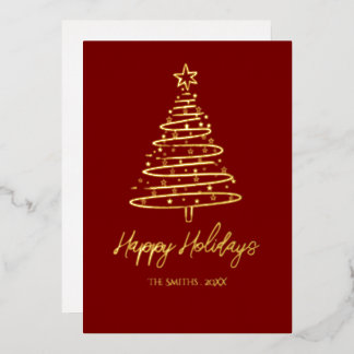 Elegante Folien-Weihnachtskarte Folien Feiertagskarte