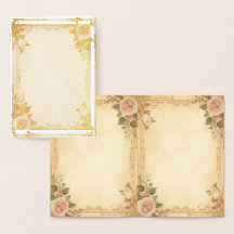 Elegante Folienkarte – Vintage-Rosen-Design