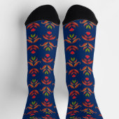 Elegante Folk Art Florenz Hübsches blaues Wasser Socken (Oben)