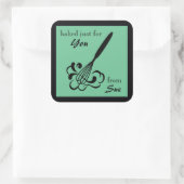 Elegante Food-Gift-Etiketten Quadratischer Aufkleber (Tasche)