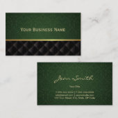 Elegante Forest Green-Damast-Visitenkarte Visitenkarte (Vorne/Hinten)