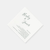 Elegante Forest Green Moderne Hochzeit Serviette (Ecke)