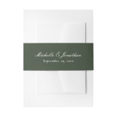 Elegante Forest Green Wedding Einladungsbanderole (Vorderseite Beispiel)