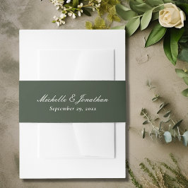 Elegante Forest Green Wedding Einladungsbanderole