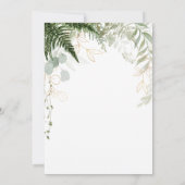 Elegante Forest Greenery und Gold Wedding Einladung (Rückseite)