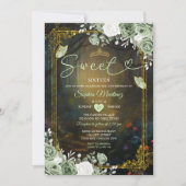 Elegante Forest Sage Green Princess Quinceañera Einladung (Vorderseite)