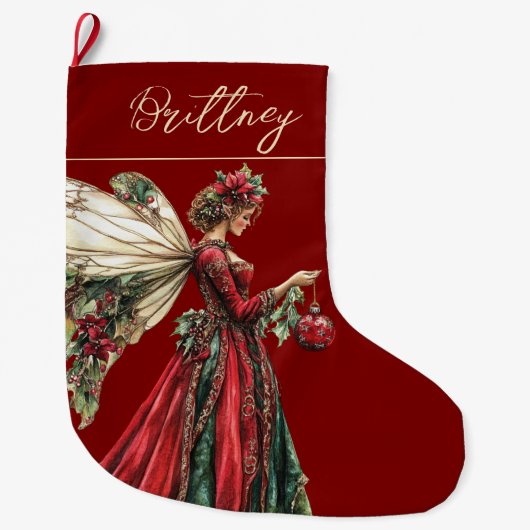 Elegante Forestcore-Christmasfee Großer Weihnachtsstrumpf (Vorderseite)