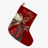 Elegante Forestcore-Christmasfee Großer Weihnachtsstrumpf (Vorderansicht (hängend))