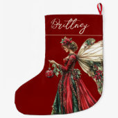 Elegante Forestcore-Christmasfee Großer Weihnachtsstrumpf (Rückseite)