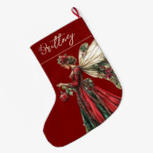 Elegante Forestcore-Christmasfee Großer Weihnachtsstrumpf (Rückseite (Hängend))