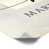 Elegante Forever-Hearts-Foto-Script-Gold-Begräbnis Poster (Ecke)