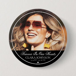 Elegante Forever in unserem Hearts Memorial Foto Button