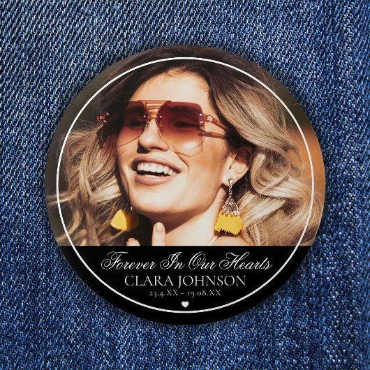 Elegante Forever in unserem Hearts Memorial Foto Button