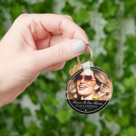 Elegante Forever in unserem Hearts Memorial Foto Schlüsselanhänger (Hand)
