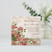 Elegante Formal Wedding Einladung Tee Rose Vintag (Stehend Vorderseite)