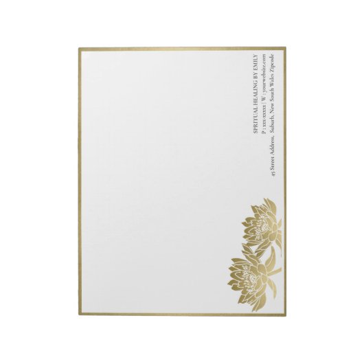 ELEGANTE FORMALE IMITATE GOLD LOTUS FLORALISCHES G NOTIZBLOCK (Rotiert)