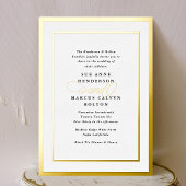 Elegante formale Kalligraphie-Goldrahmen-Hochzeit Folieneinladung