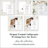 Elegante formale Kalligraphie Hochzeit QR Code Hoc Save The Date