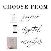 Elegante formale Kalligraphie Hochzeit QR Code Hoc Save The Date