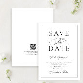Elegante formale Kalligraphie Hochzeit QR Code Hoc Save The Date