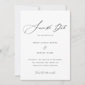 Elegante formale Kalligraphie-Hochzeit Save The Date (Vorderseite)