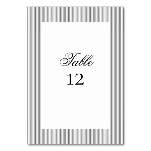 Elegante formale klassische Hochzeitdetails Tischnummer (Vorderseite)
