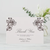 Elegante formale Moderne Klassische Orchidee Tinte Dankeskarte (Stehend Vorderseite)