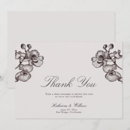 Elegante formale Moderne Klassische Orchidee Tinte Dankeskarte