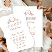 Elegante formale Monogram Dark Terracotta Wedding Einladung