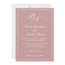 Elegante formale Monogram Dusty Rose Pink Wedding