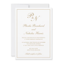 Elegante formale Monogram Traditionelle Goldhochze