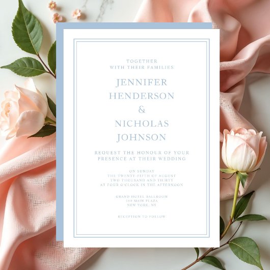 Elegante formale Pulverhochzeit Einladung