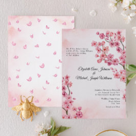 Elegante formale rosa Kirschblossom Blumenzehen Einladung