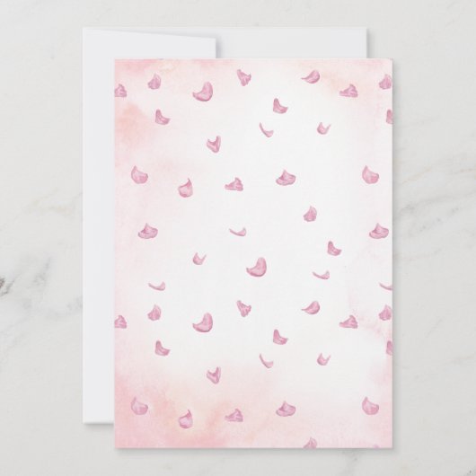 Elegante formale rosa Kirschblossom Blumenzehen Einladung (Rückseite)