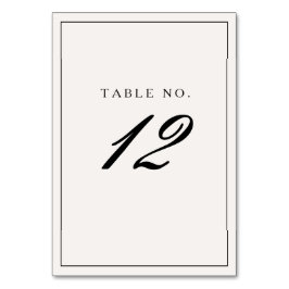 Elegante formale Schwarz-Rahmen-Kalligrafie-Hochze Tischnummer