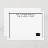 Elegante formale schwarze Script-Graduierungsklamm Mitteilungskarte (Vorne/Hinten)