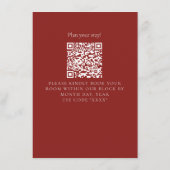 Elegante formelle alte Geld-Bold-Rot-Hochzeitsdeta Begleitkarte (Rückseite)