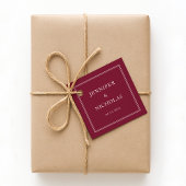 Elegante formelle Burgunder-Hochzeit Geschenkanhänger