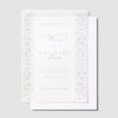 Elegante formelle Ecru-Rollenwerk-Rand-Hochzeit Pergament Einladungen (Versetzt)