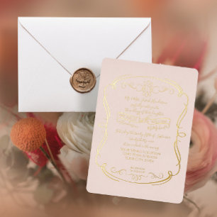 Elegante formelle goldene Röte Vintage-Schriftroll Folieneinladung
