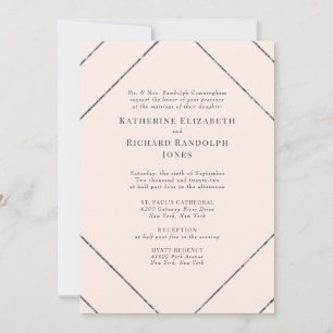 Elegante formelle Hochzeits-Einladung Blush & Grau Einladung