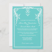 Elegante formelle Hochzeitseinladung blau Einladung (Vorderseite)