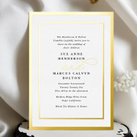 Elegante formelle Kalligrafie Goldrahmen Hochzeit