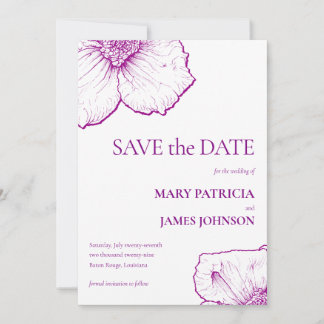 Elegante formelle Lila Flora Clematis, die 🌸 Zeic Save The Date