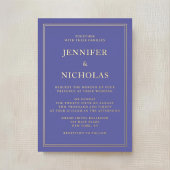 Elegante formelle Lila Hochzeit Folieneinladung