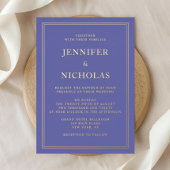 Elegante formelle Lila Hochzeit Folieneinladung