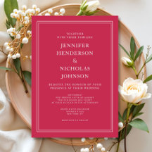 Elegante formelle Magenta-Rot-Hochzeit