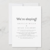 Elegante formelle minimale Flitterwochen-Empfangsf Einladung (Vorderseite)